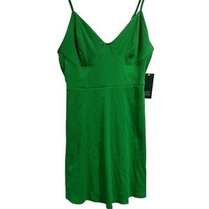 Green skater dress ribbed medium wild fable NEW bodice‎ stretch